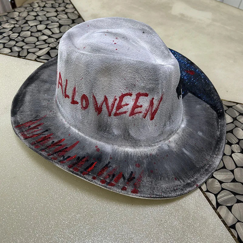 EtherealBe Halloween Cowboy Hat for Adults - Spooky Style