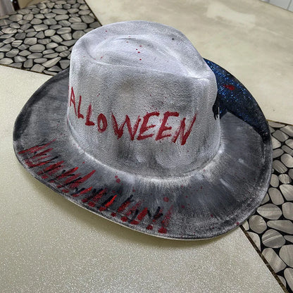EtherealBe Halloween Cowboy Hat for Adults - Spooky Style