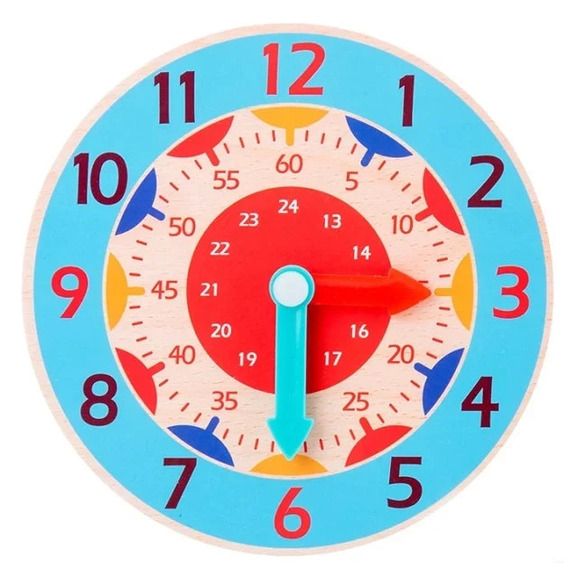 Kids Montessori Wooden Clock Toys Hour Minute Second Cognition Time Learning Teaching Aids Educational Toys for Children