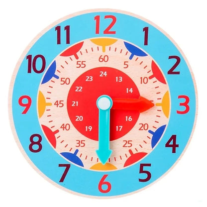 Kids Montessori Wooden Clock Toys Hour Minute Second Cognition Time Learning Teaching Aids Educational Toys for Children