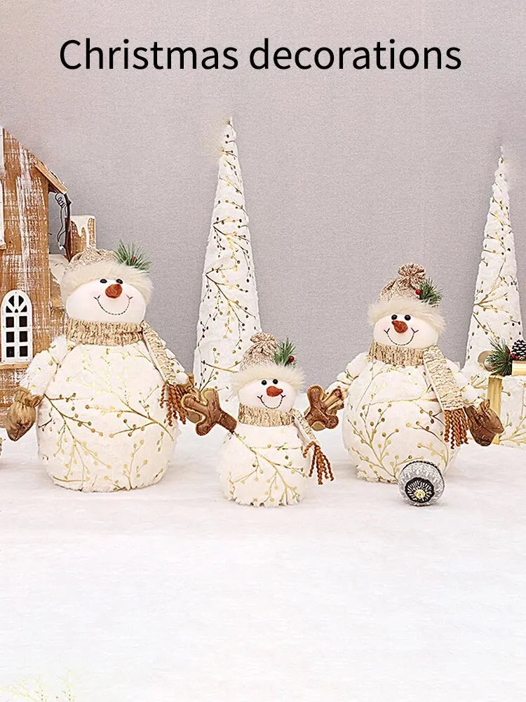 Christmas Snowman  Indoor Decorations, Xmas Animated Plush-Knit Collectible Plush Doll, , Home Holiday Ornaments Snowman Doll Ch