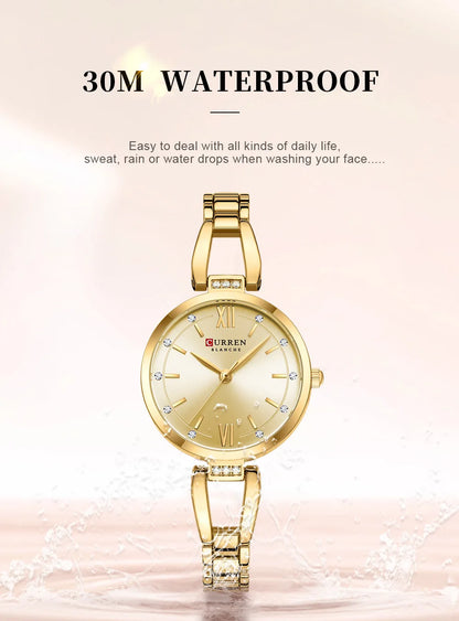CURREN 9092 Elegant Ladies Quartz Watch Classic Fashion Women Clock Waterproof Stainless Steel Business Casual Women's Watches