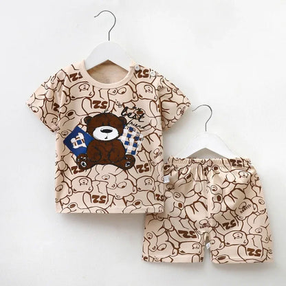 Children Sets Cartoon Printed Clothing Kids Clothes 2 Piece Suits Toddler Cute Casual Tracksuits Cotton Set