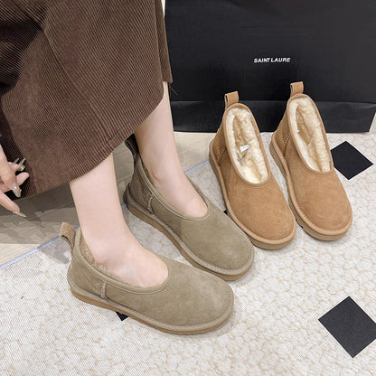 2025 Women Winter Ultra Mini Boot Designer Australian Platform Boots for Leather Warm Ankle Fur Booties Luxury Boots round toe