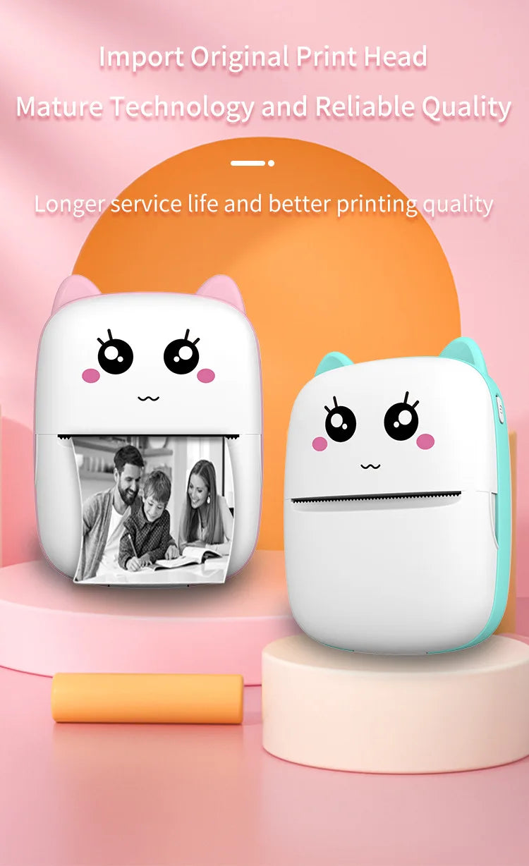 ZWN Portable Bluetooth Mini Printer Mobile Phone Photo Title Note Print Pocket Student Error Label Printer for Children's Gifts