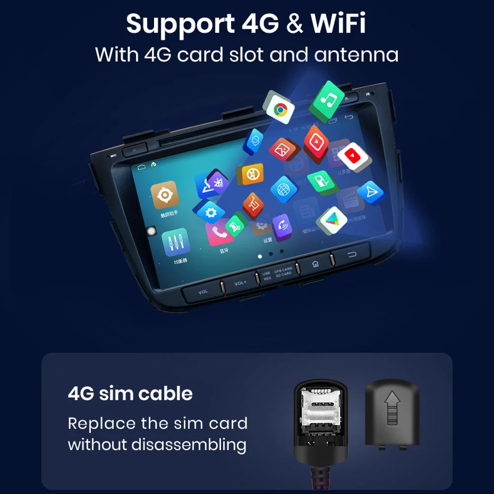 CHSTEK Car Radio Android 13 Carplay For Kia Sorento 2012- 2015 Automotiva Navigation Bluetooth5.0 WIFI 4G Multimedia Auto Stereo