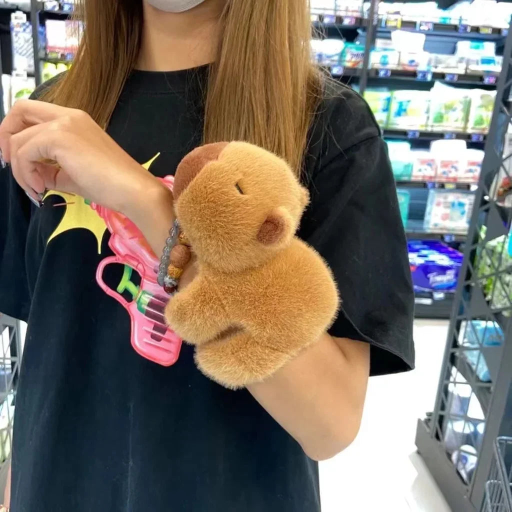 New Capybara Clap Circle Toys Slap Snap Wrap Wristband Bracelet Capybara Plush Hand Ring Fun Pop Circles Kids Christmas Gift