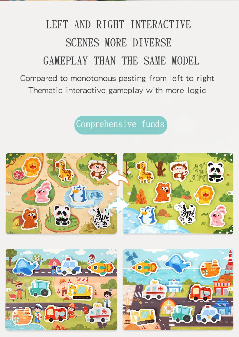 Montessori Baby Busy book My First Quiet Book Paste Early Learning Education Toy Children Toy Matching Game for Babies