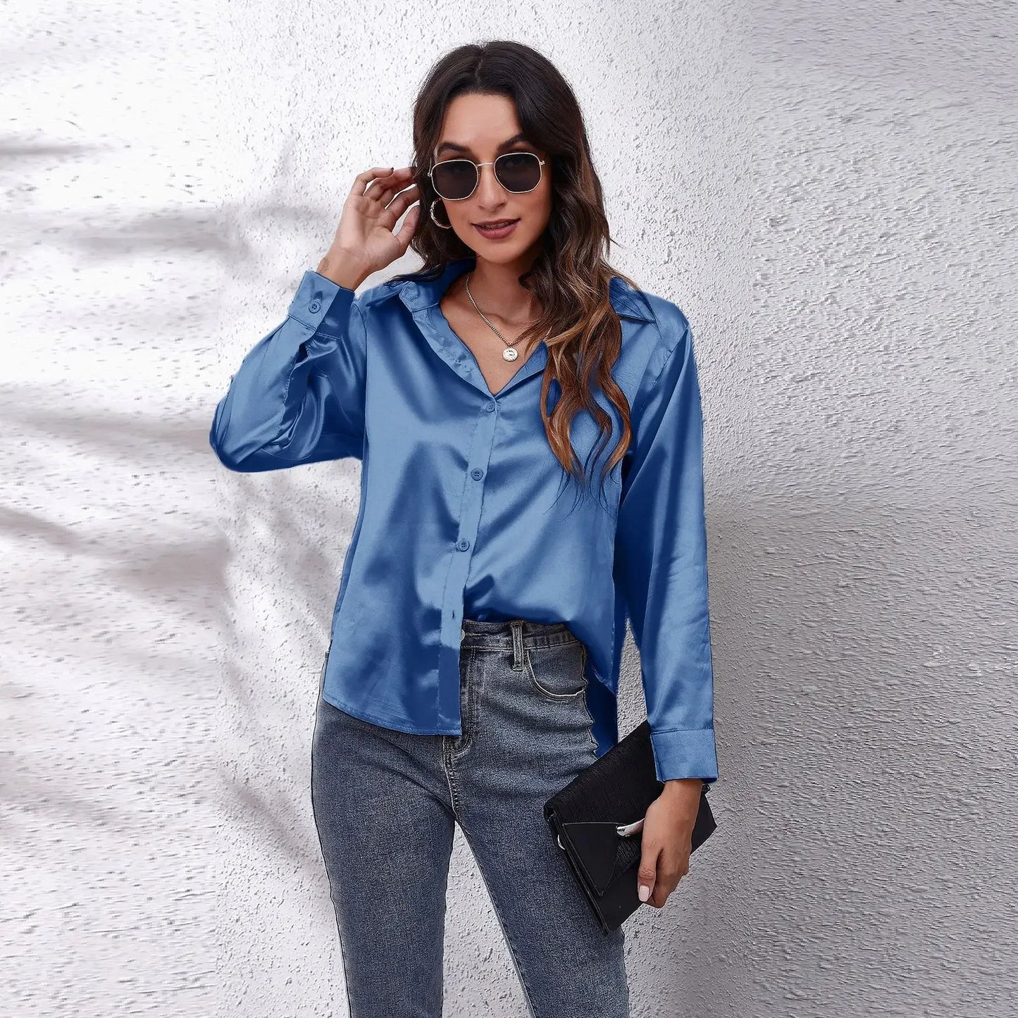 EtherealBe Fashion Satin Blouse Ladies - Elegant Style