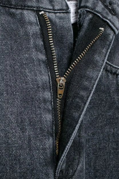 Jeans For Women 2024 Denim Solid Loose Zipper Fly Female Hole Trouser Pockets Wild Basic Commute Woman Wide Leg Long Pant