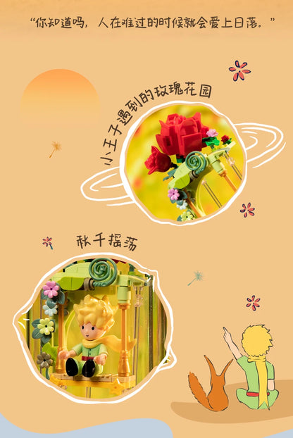 Le Petit Prince Building Blocks Rose Eternal Dream Scene Assembly Toys Model Ornaments Building Blocks Children Gifts