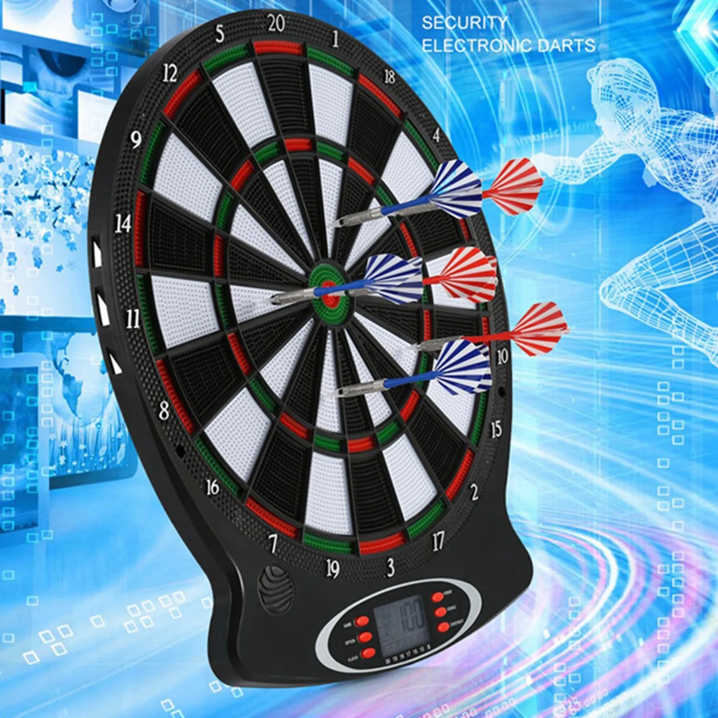 1pc Professional Electronic Hanging Dartboard LCD Scoring Indicator Dart Game With 6pcs Darts