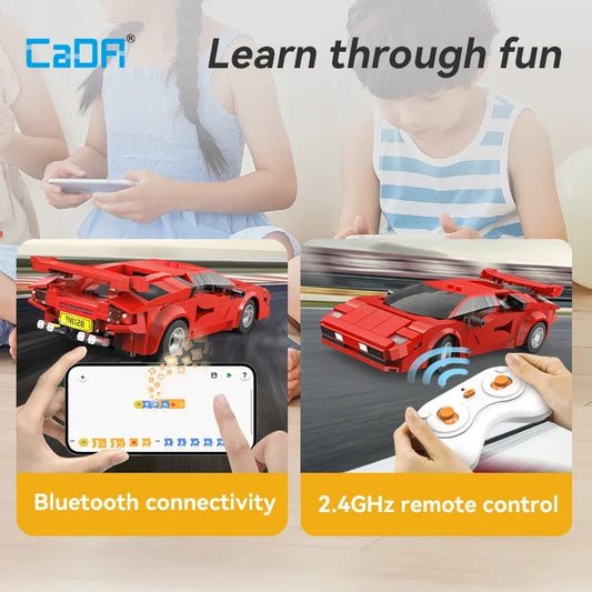 Cada 1:20 328 Pcs City Technological RC Racing Car App Building Blocks Remote Control Speed Vehicle Bricks Toy Holiday Gifts