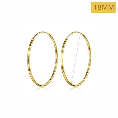 TrustDavis Real 925 Sterling Silver Earring Fashion Simple Korean Hoop Earrings For Women Charming Chic Party Fine Jewelry DD455