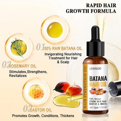 50ML African Hair Growth Oil 100% Pure Batana Hair Growth Mask Butter Anti Hair Loss Break Black Hair Regrowth Treatment