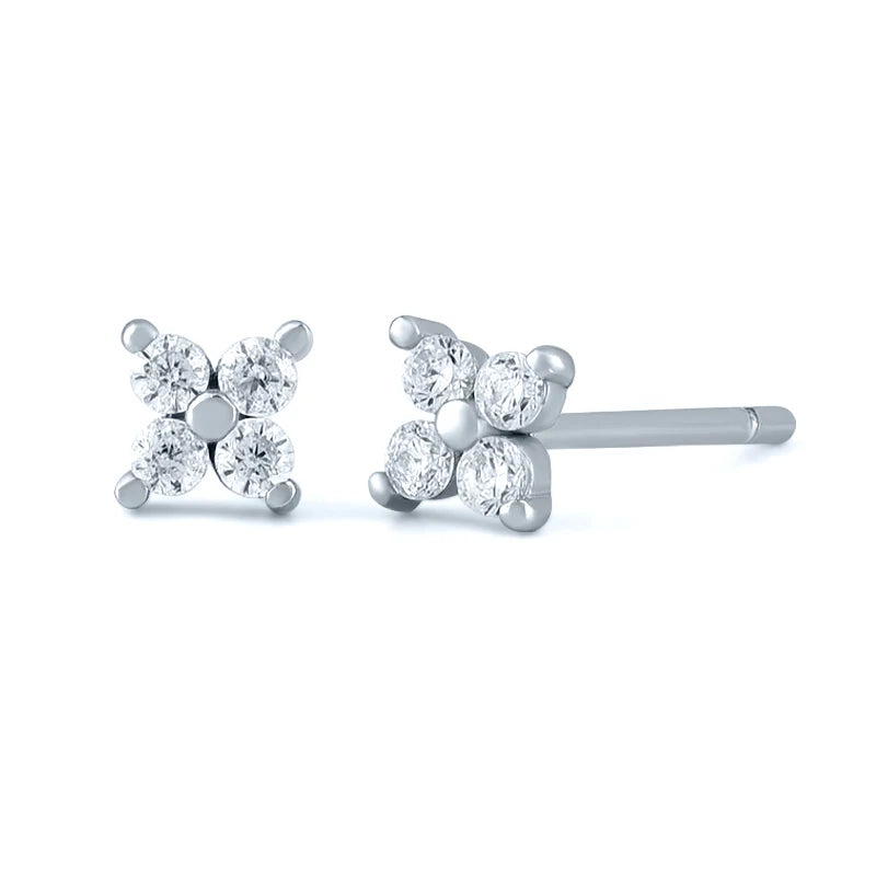 925 Sterling Silver Needle Small Geometry Triangle Crystal Stud Earring for Woman Lovers' Couples Bling Simple Piercing Earrings