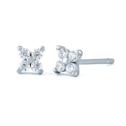 925 Sterling Silver Needle Small Geometry Triangle Crystal Stud Earring for Woman Lovers' Couples Bling Simple Piercing Earrings