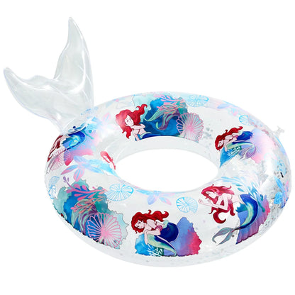 PVC Swimming Lifebelt Ring Smooth Mermaid Swimming Pool Floaters Wear-Resistant Children Convenient Portable for Summer Vacation