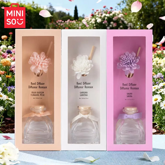 MINISO Minimalist Floral Art Series Non Fire Aromatherapy Gardenia Long lasting Home Air Freshener Decoration Fragrance