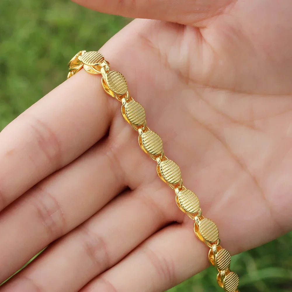4mm Width Necklace 70CM Muslim Islamic Gold Color Necklace Middle East Arab Turkish Oman Allah Jewelry Never Faded