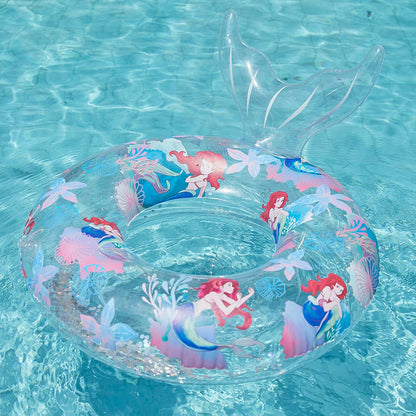 PVC Swimming Lifebelt Ring Smooth Mermaid Swimming Pool Floaters Wear-Resistant Children Convenient Portable for Summer Vacation