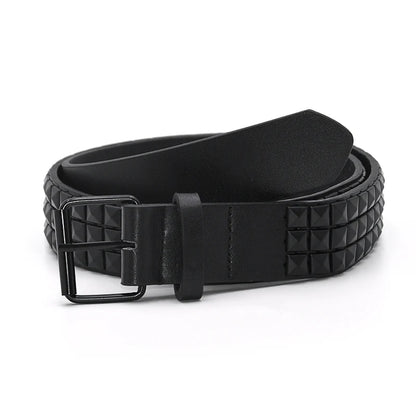 High Quality Rivet Belt Men&Women's Studded Fashion Versatile Belts Punk Rock With Pin Buckle Drop Decoration Black Hot Sale
