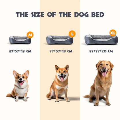 Dog Bed, Washable Dog Bed, Non-slip Medium Dog-Bed with Super Soft Fiber Fill