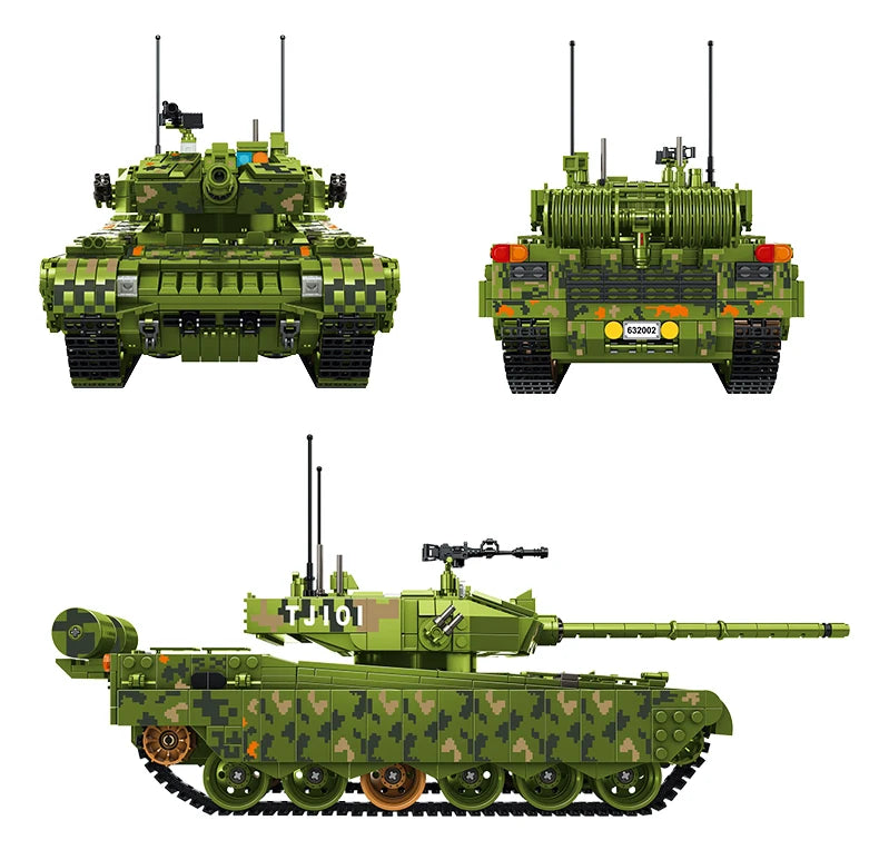 WW2 Military Leopard 2A4 Battle Tank Series Building Blocks Brick Model MOC Army Weapon Boy Set Kid Toy Childrens Christmas Gift