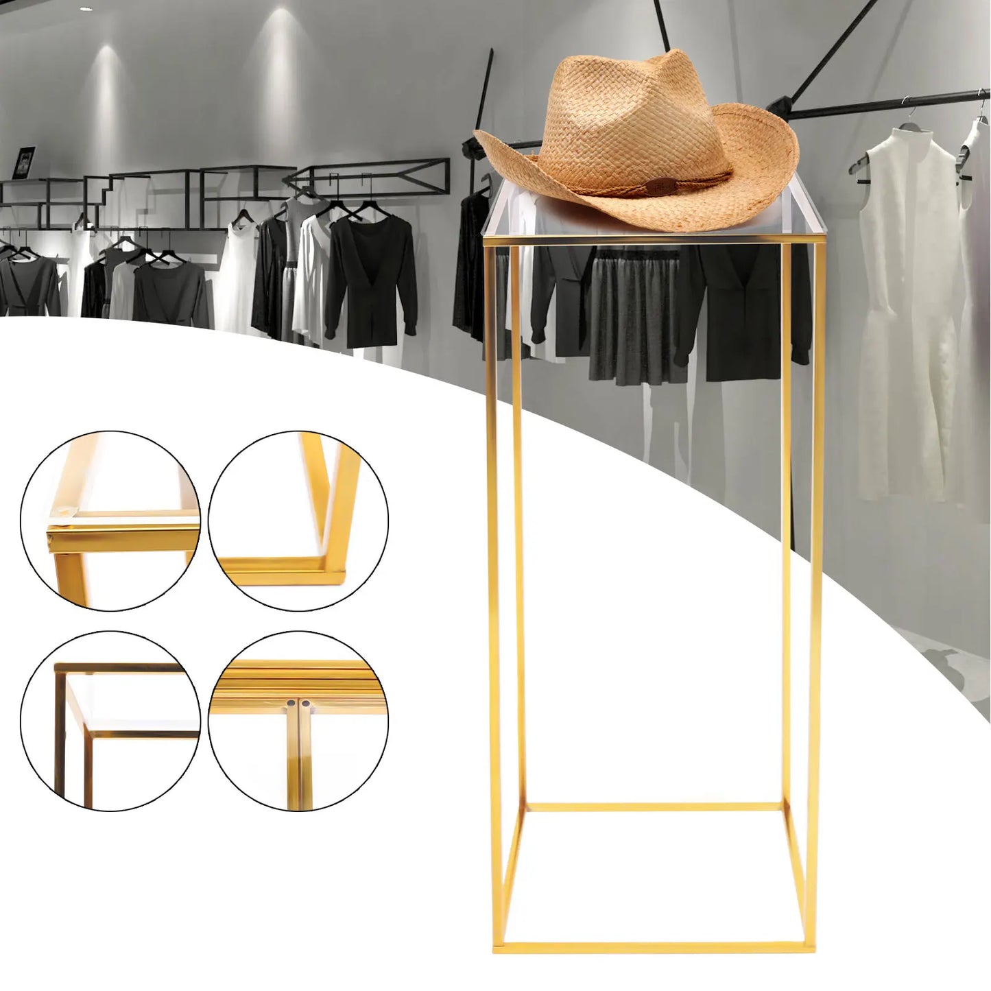 60/80CM Wedding Backdrop Column Pedestal Display Holder Rack Pillar Stand 1Pc Elegant Metal Flower Stand Gold