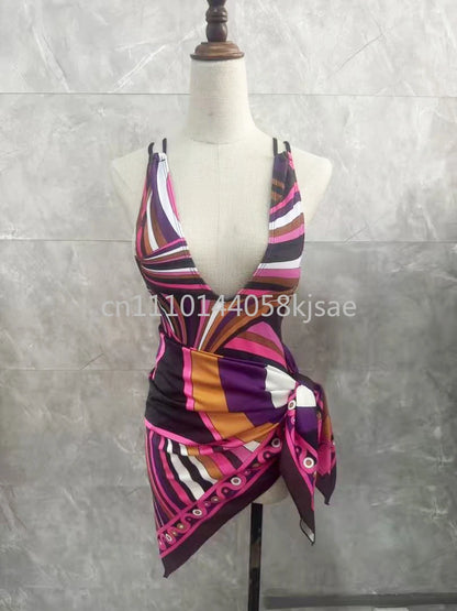 Luxury Design Women's Black Red Scarf Bikini Sets Letter Signature Logo Beachwear Designer Brand Lady Headband Swimsuit Swimwear