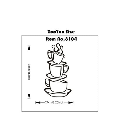 wall stickers home decor Removable DIY Kitchen Decor Coffee House Cup Decals Vinyl Wall Sticker muurstickers pegatinas de pared