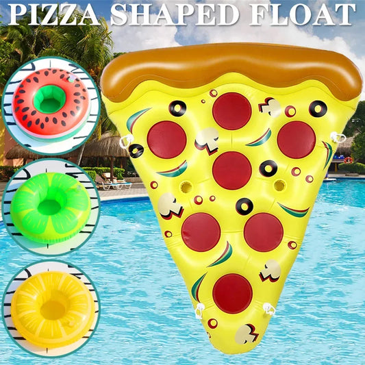 Inflatable Pizza Floating Rows Summer Adult Water Lounge Chair Colorful Entertainment Floating Bed Swimming Pool Mounted Swimmin