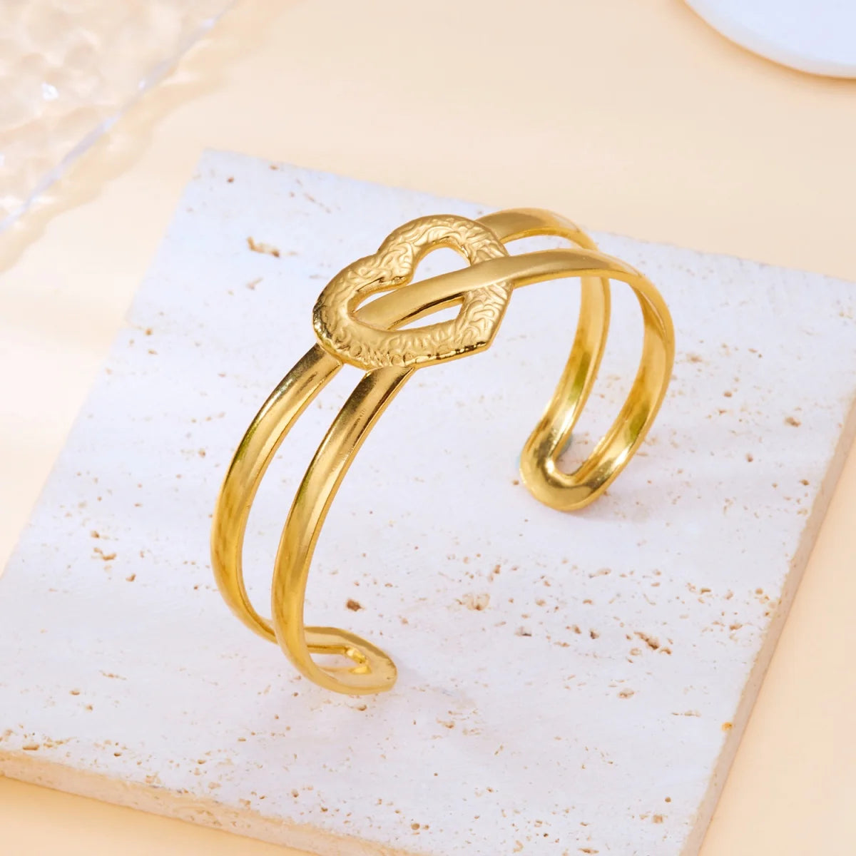 Exaggerated Metal Shell Starfish Flower Bangles Bracelets For Women Men Stainless Steel Fish Bow Heart Open Cuff Bangle Jewelry