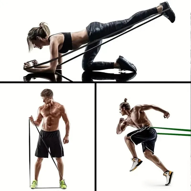 4pcs latex TPE resistance band yoga fitness tension band pull up training elastic band weight-bearing resistance training set