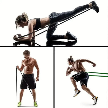 4pcs latex TPE resistance band yoga fitness tension band pull up training elastic band weight-bearing resistance training set