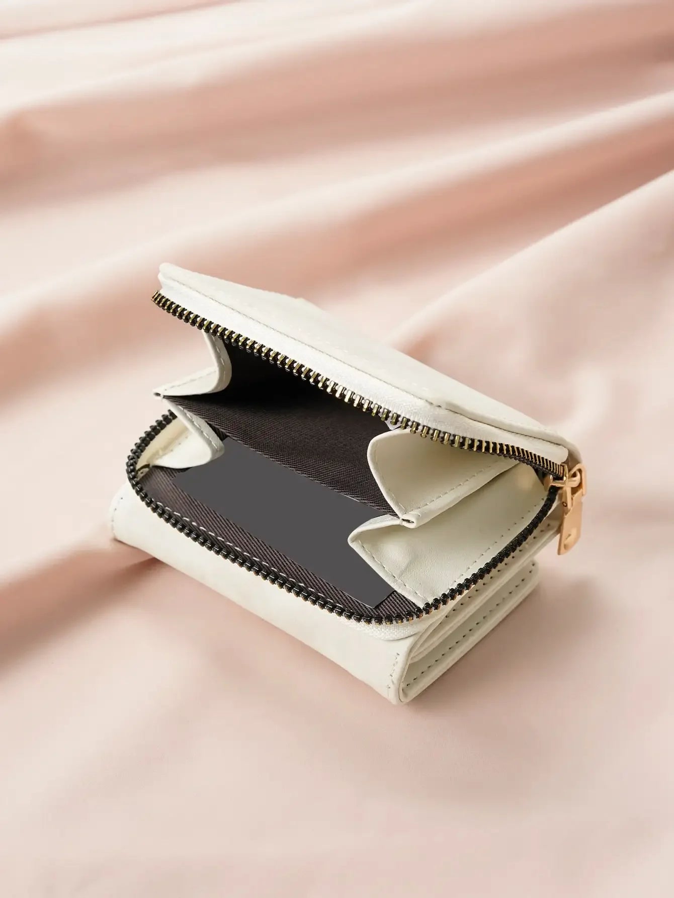 1pc Ladies' Short Wallet Suitable For Work & Business ID Card Credit Card For Christmas Gift For Young Girls Women White-Collar
