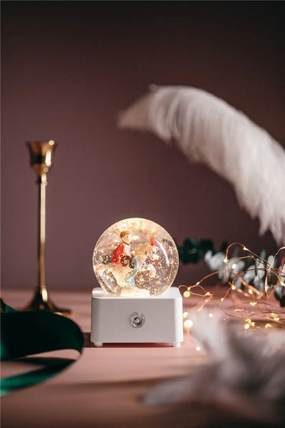 Unicorn Crystal Ball Music Box Snow Globe Night Lamp Birthday Gift for Girls Children Christmas Gift Music Crafts with Snowflake