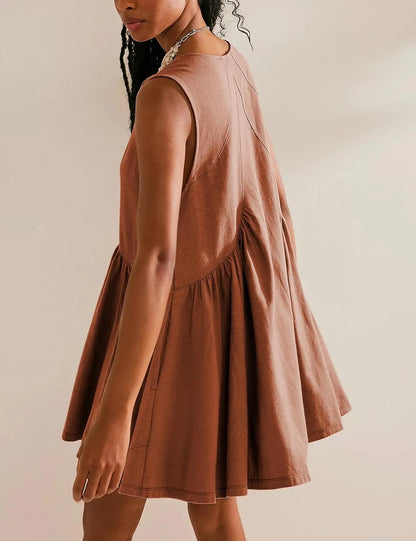 Womens Summer Sleeveless Mini Dress Casual Loose V Neck Sundress with Pockets 2025