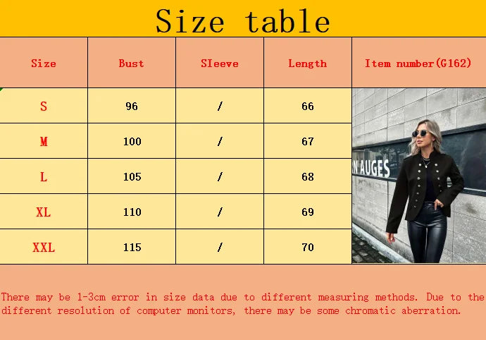 Autumn and winter casual fashion new button decoration stand collar long sleeve solid color cardigan suit jacket