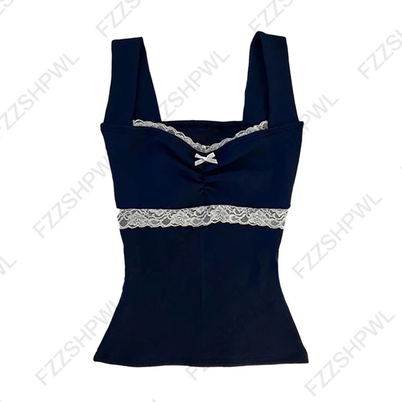 Y2K Retro Harajuku Women's Camisole Top Sexy Slim Chic Casual Crop Top Grunge Punk Hip Hop Gothic Aesthetic Emo Girls Streetwear