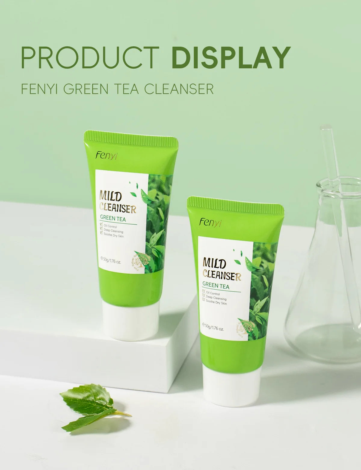 Green Tea Facial Cleanser 50g Skin Deep Cleansing Moisturizing Blackhead Removal Skincare Face Wash Foam Face Cleanser Skin Care