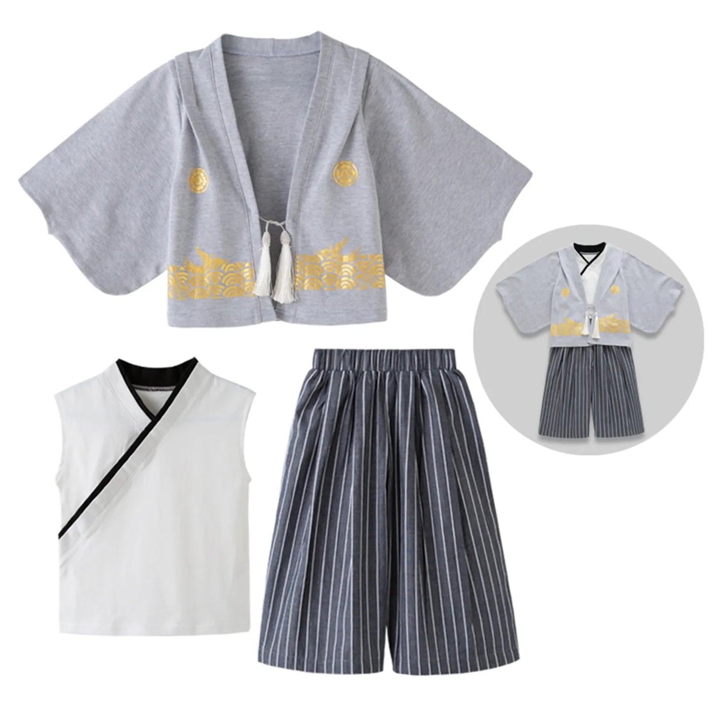 Baby Kimono Set Traditional Jinbei Kimono For Toddler