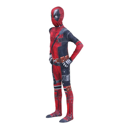 Dead Cosplay Pool Cosplay Kid Costume Child Superhero Roleplay Disguise Outfits Headgear Gloves Halloween Party Fantasia Suits