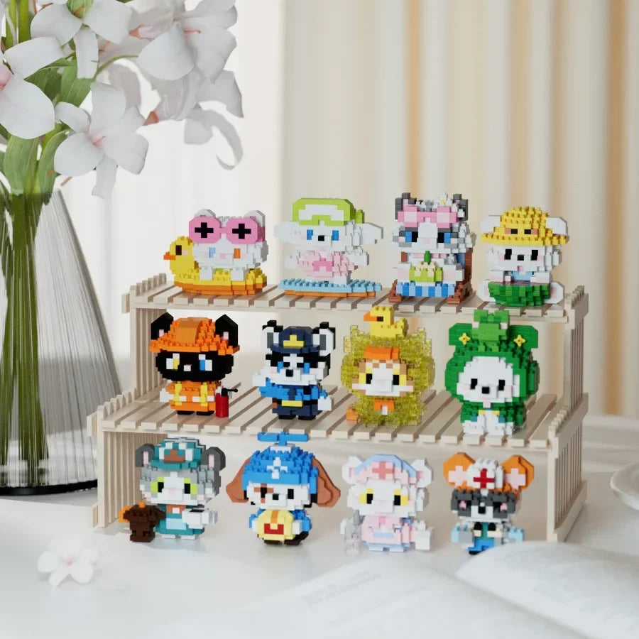 Animal Small Particle Cat Mini Building Block DIY Assembly Brick Set Educational Toy for Children 6 To 10 Year Birthday Gift Toy