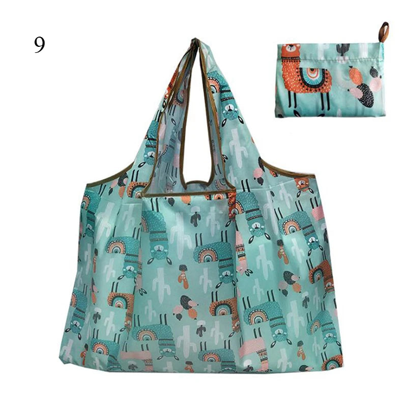 Foldable Large Shopping Storage Bags For Groceries Recyclable Grocery Tote Pouch Eco-Friendly Heavy Duty Washable Shopper Bag