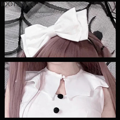 Halloween Maid Costume Cosplay Cute Sexy Costume Black And White Uniform Apron Dress Cute Bow Carnival Stage Performance Costume