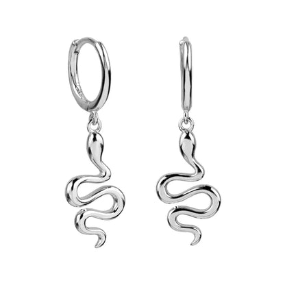 925 Sterling Silver Needle Pave Crystal Snake Type Stud Earrings for Women Simple Cute Animal Earrings Fashion Delicate Jewelry