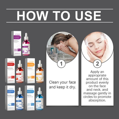 Facial Serum Skin Care Sets 5PCS Hyaluron Acid Vitamain C Niacinamide Fade Wrinkle Shrink Pores Moisturizing Brighten B5 Essence