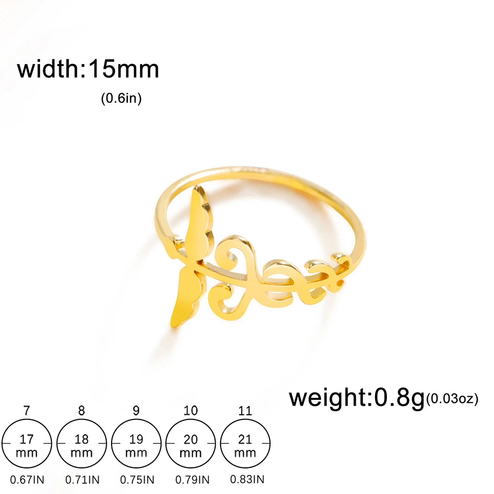 Lucktune Caduceus Medical Symbol Rings Women Stainless Steel Snake Bind Wing Finger Ring Vintage Jewelry Gift for Doctor Nurse
