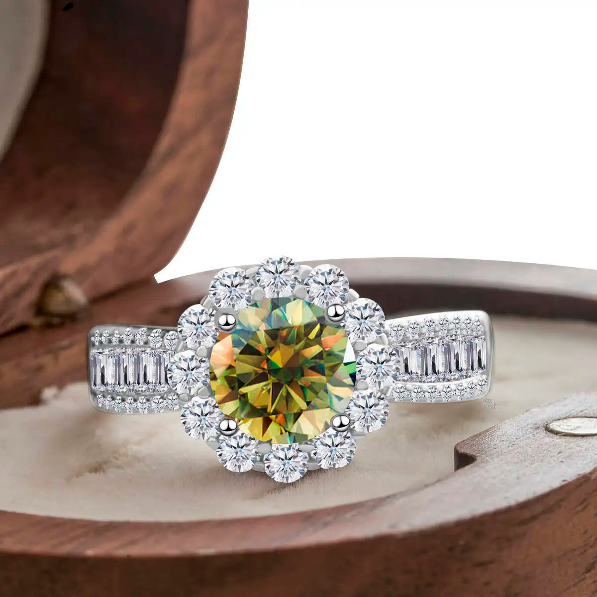 2 Carat Moissanite Ring D Color With Certificate 925 Sterling Silver Butterfly Flower Fairy Ring Engagement Gift Luxury Jewelry